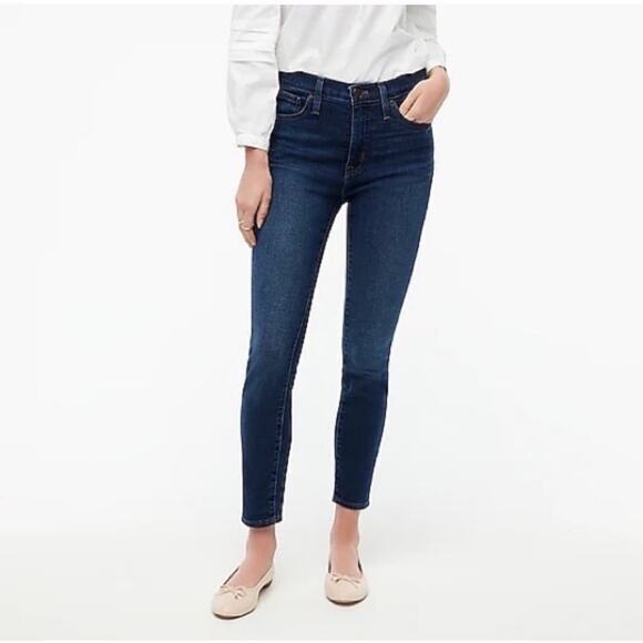 J.Crew Women's Stretch 9"‎ Mid Rise Skinny Jeans Dark Wash Size 30 - Picture 1 of 13